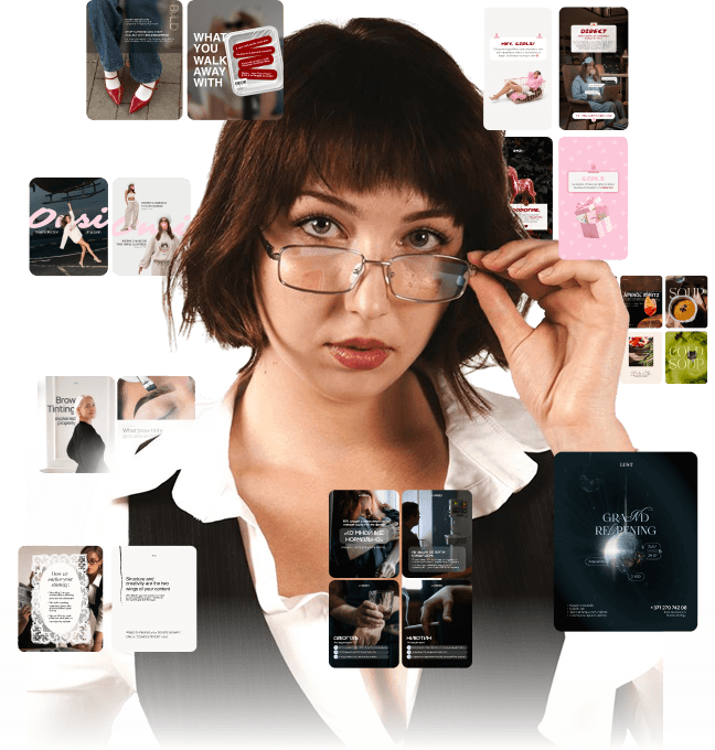 Darja Kiselova with multimedia design and UI visuals