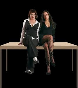 Two BOLD agency founders sitting on a bench